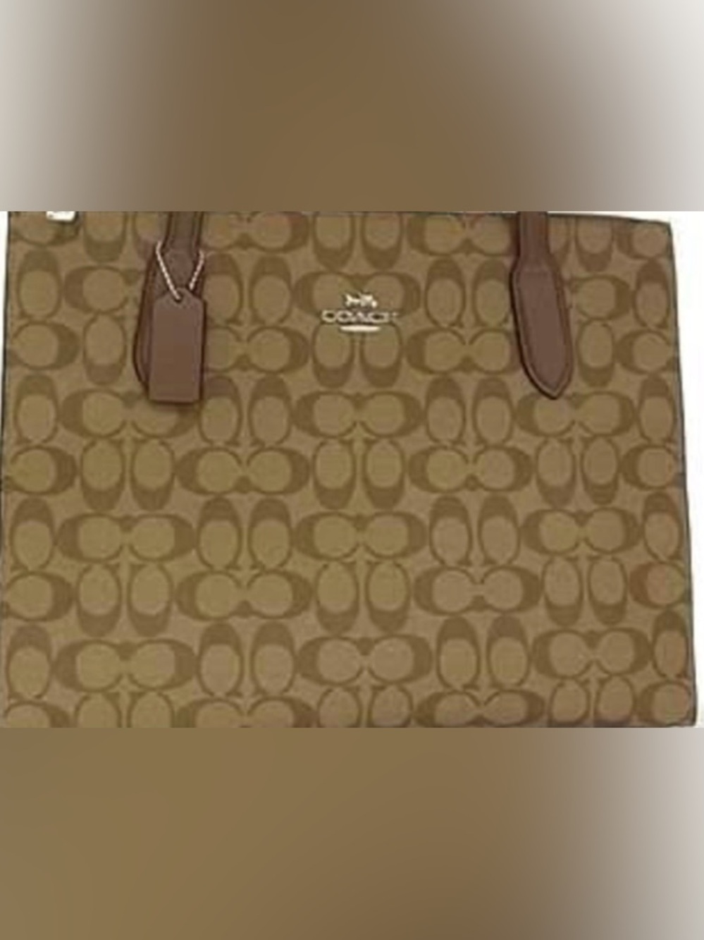 Coach NINA Signature Tote Bag In Brown Leather. CL399 EUC - Picture 9 of 10